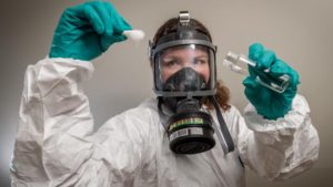 Julie Butchart is a hygienist who checks homes for methamphetamine contamination. Picture: Jake Nowakowski